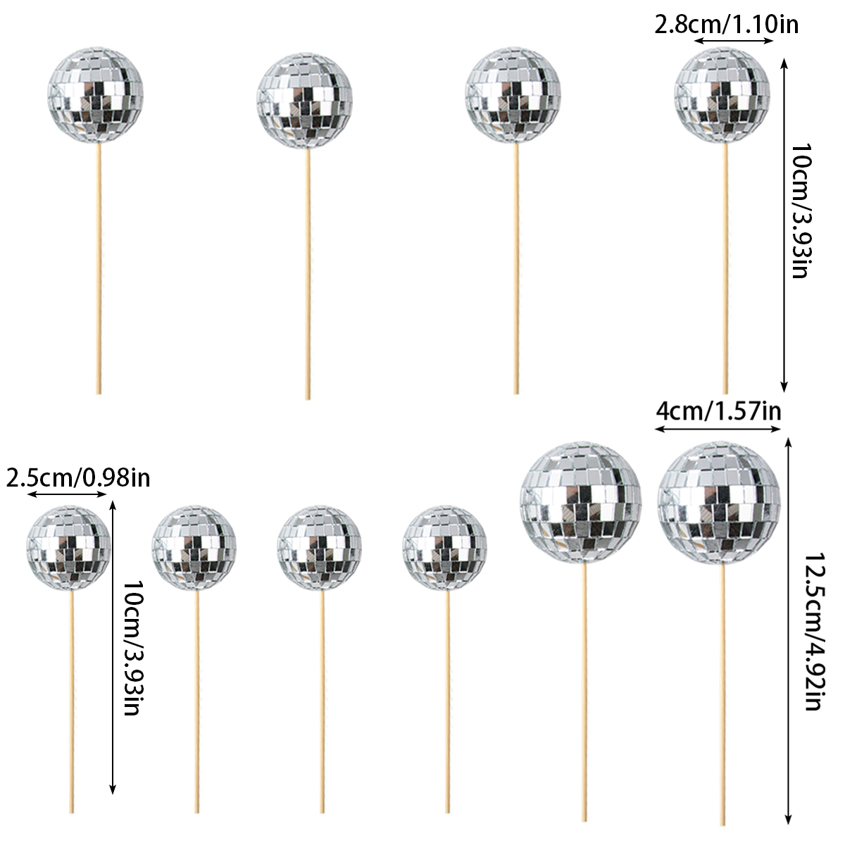 Disco Party Balls Drinking Cups Straws Cupcake Topper Cocktail Stirrers Retro Disco Themed Dance Party Birthday Party Supplies: Clear