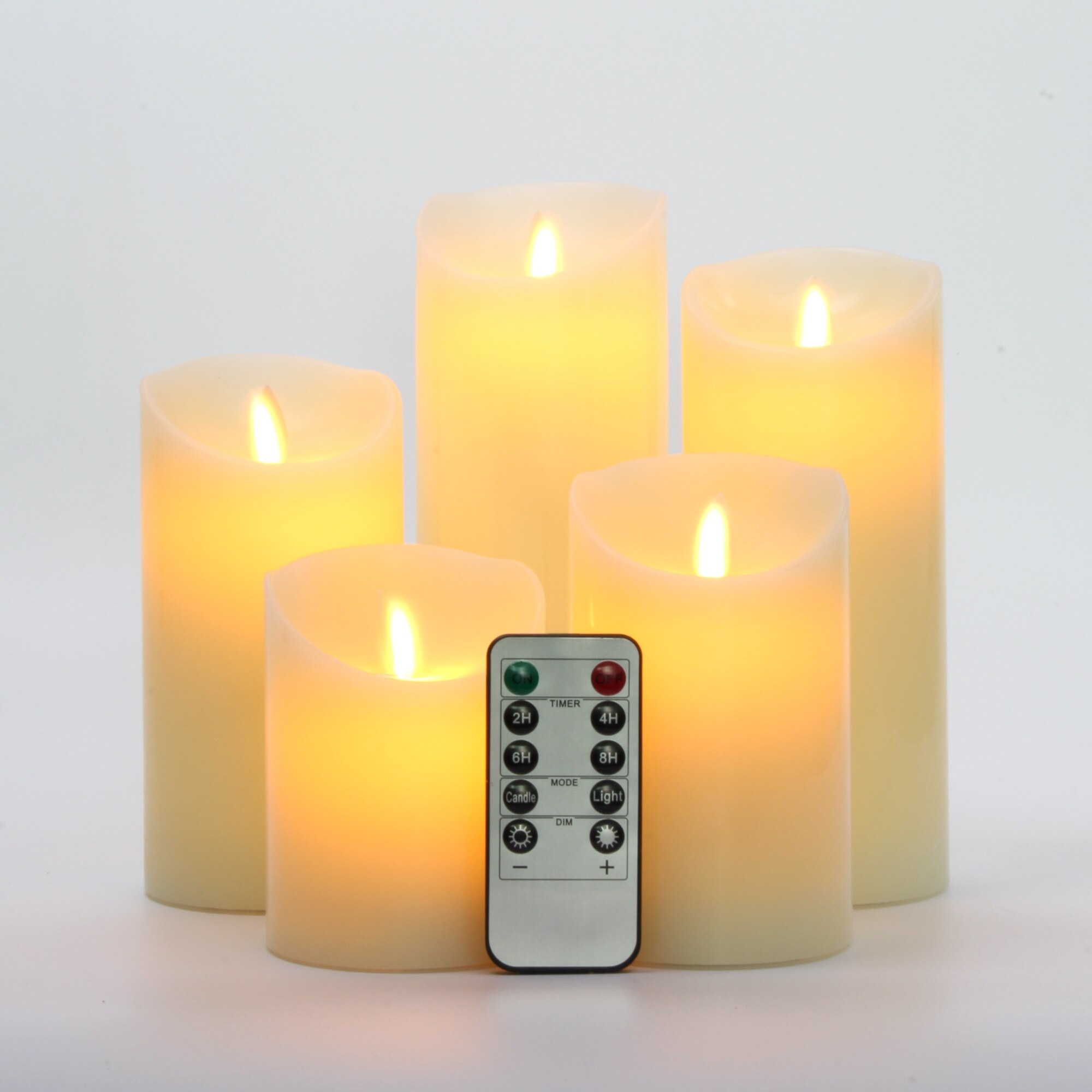 Velas LED sin llama, pilares LED con pilas, cera Real y mecha de llama móvil, vela parpadeante con Control remoto