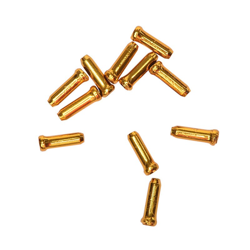12Pcs Aluminium Alloy Metal Bicycle Brake Gear Cable Wire End Caps Gear Cable Wire Outer Cap Cover Crimps Tips Ferrules: Gold