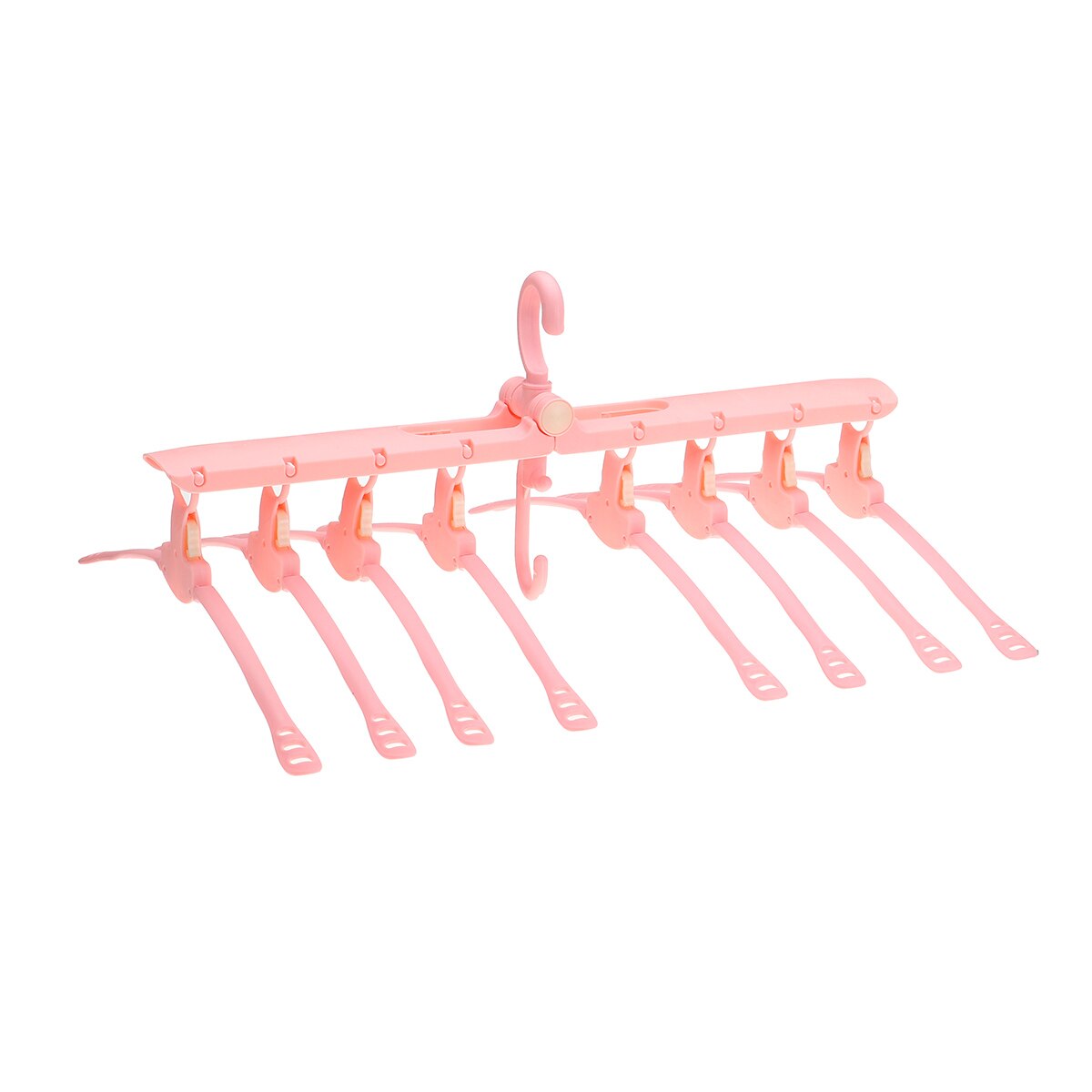 Multi-functional Plastic Foldable Clothes Cloth Hanger Dryer Drying Clothing Rack Hangers For Tumble Hanging Laundry Stand: Pink
