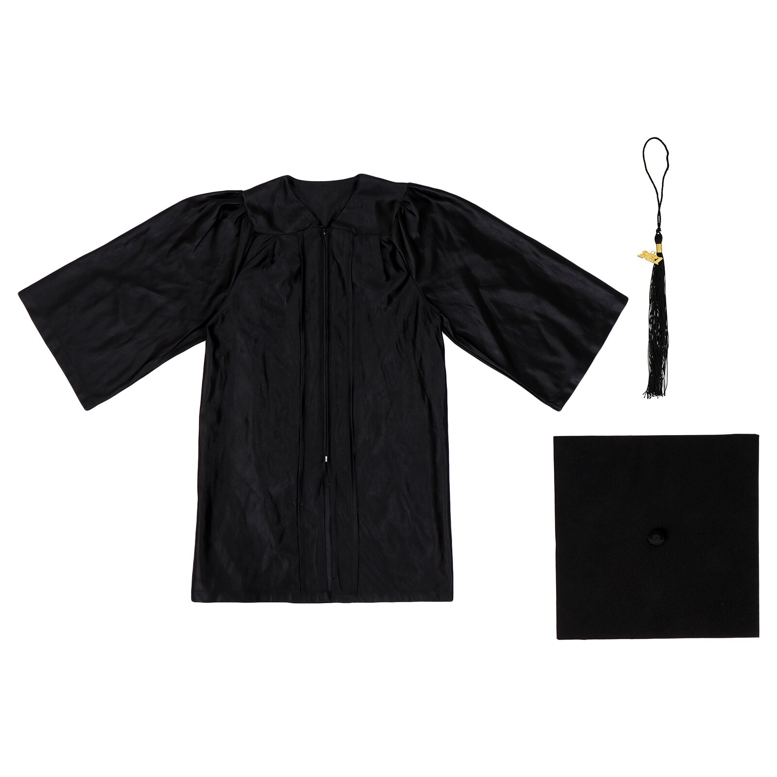 1 Set Child Graduation Gown Set Graduation Celebration Kids Dress Gown: Black87x46cm