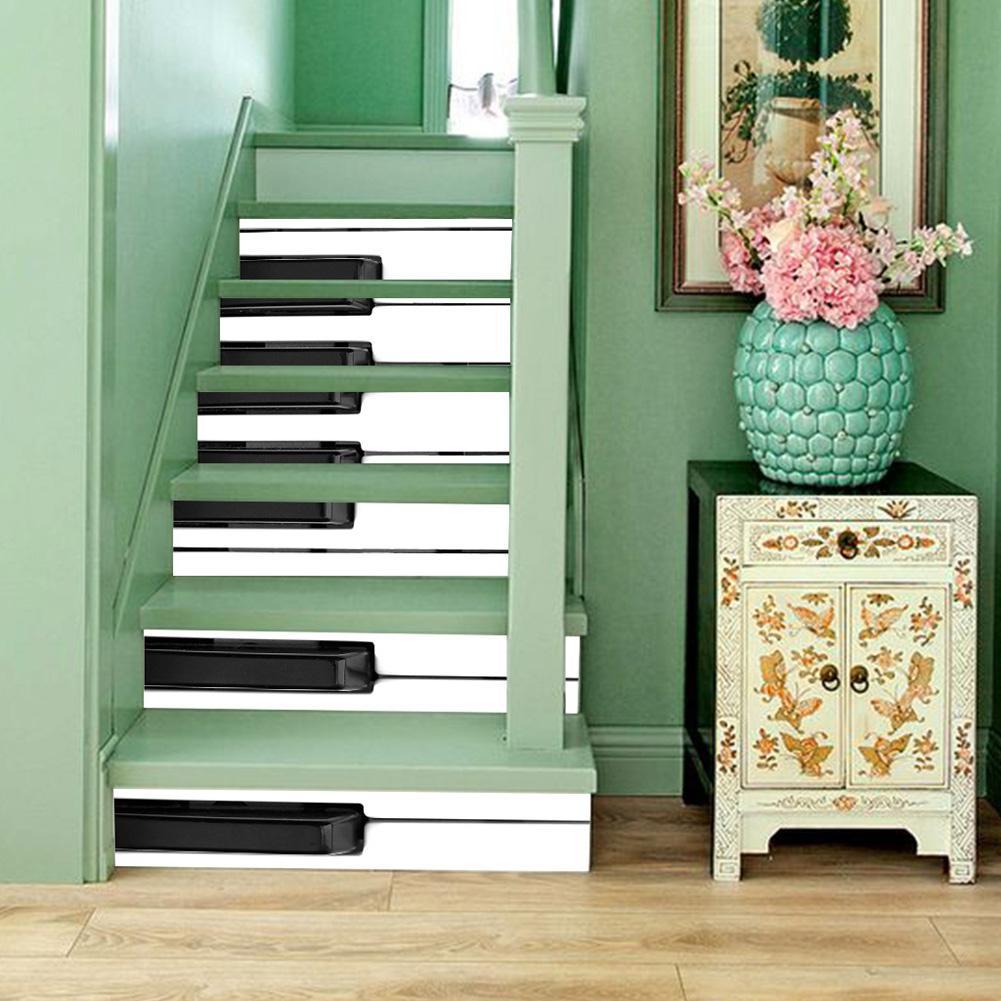 Autocollants pour escaliers, Simulation 3D, clés de Piano, autocollants pour monter les escaliers, décor de maison