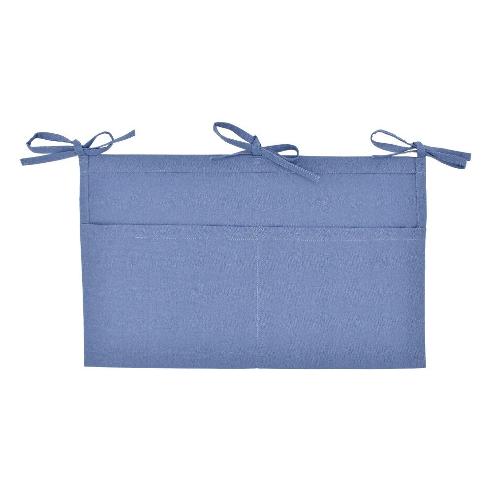 Bolsa de almacenamiento para mesita de noche de bebé, bolsillos para recién nacido, parachoques para cuna, bolsa colgante para cuna, organizador de juguetes, pañales, ropa de cama, parachoques, 50x30cm: Azul oscuro