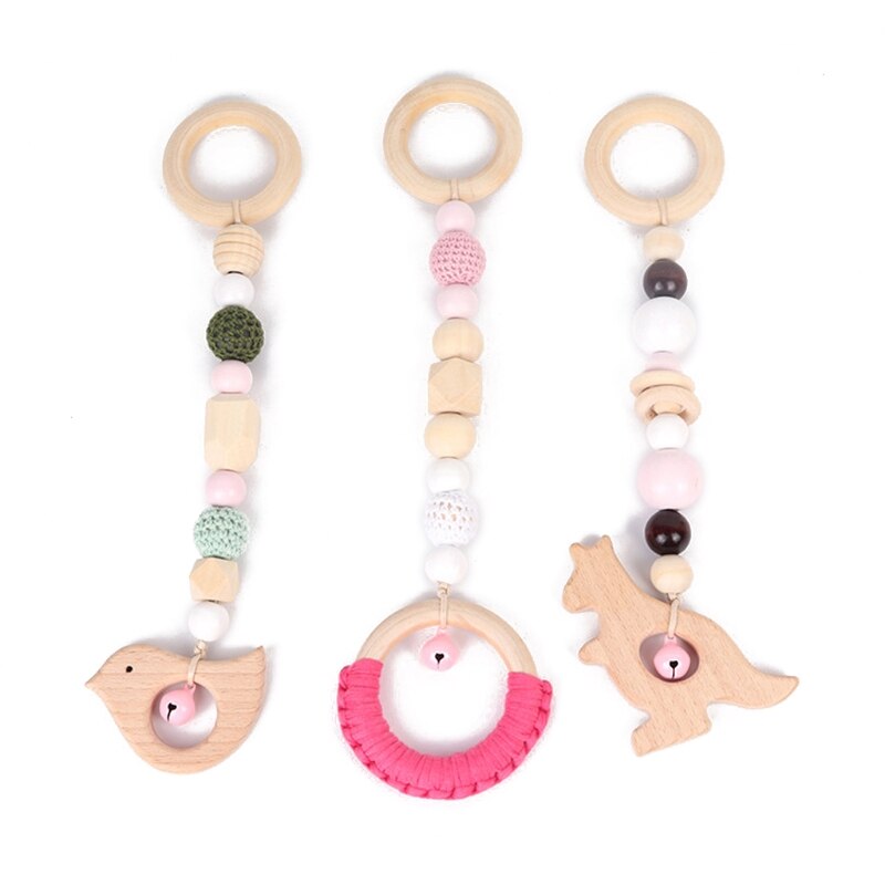 Baby Play Gym Frame Houten Beuken Activiteit Gym Frame Wandelwagen Opknoping Hangers Speelgoed Bijtring Ring Verpleging Rammelaar Speelgoed Room Decor