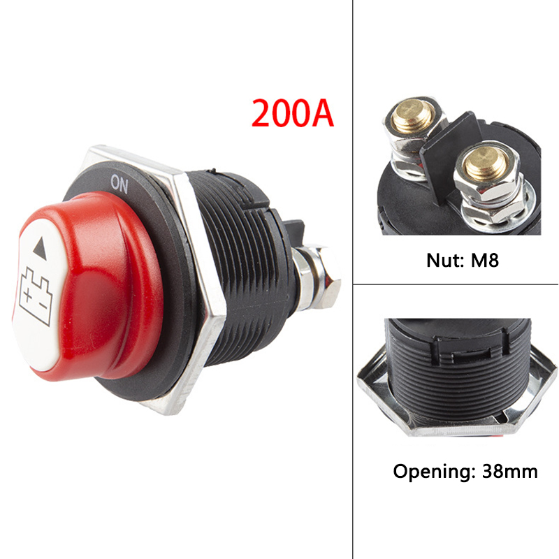 50A 100A 200A 300A Car Battery Disconnect Cut Off Kill Switch Rotary 12V 24V DC Power Isolator Auto Motorcycle Boat Accessories: Blue