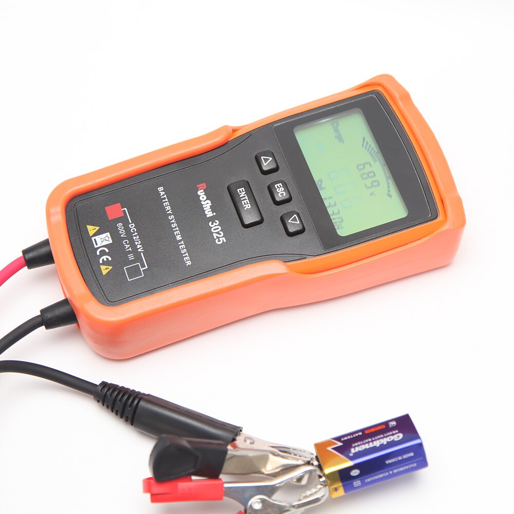 RuoShui 3025 Battery Tester 12V 24V Analyzer 100 to 1700CCA Car Battery Tester Quick Cranking Charging Electrical Circut Tester