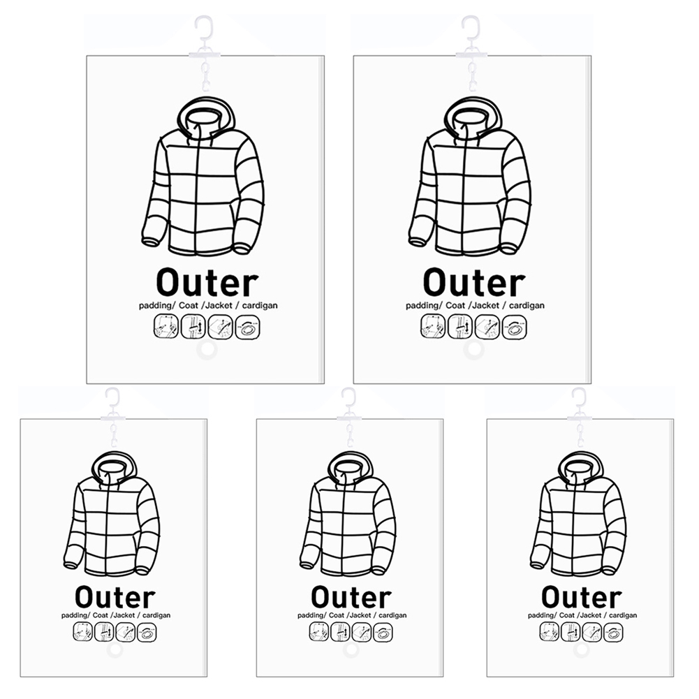 Hängande vakuumpåsar platsbesparande klädkompressionsförvaringspåse återanvändbara tomma pumppåsar klädgarderob täcke vakuumförpackning: Brun