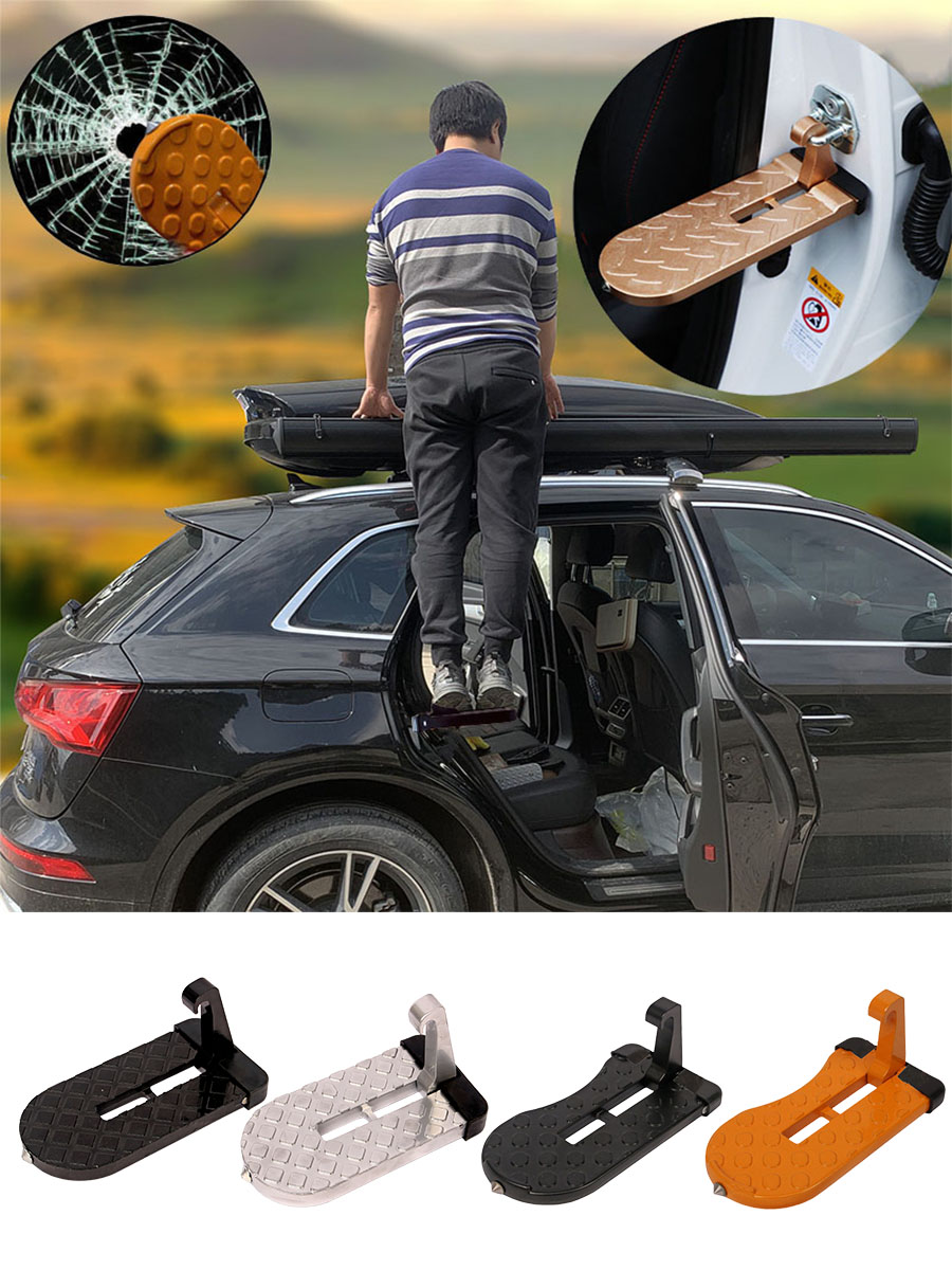 Portaequipajes plegable para techo de coche, escalón para puerta de coche, gancho de pestillo Universal multifunción, Pedal de pie, accesorios de seguridad para coche de aleación de aluminio