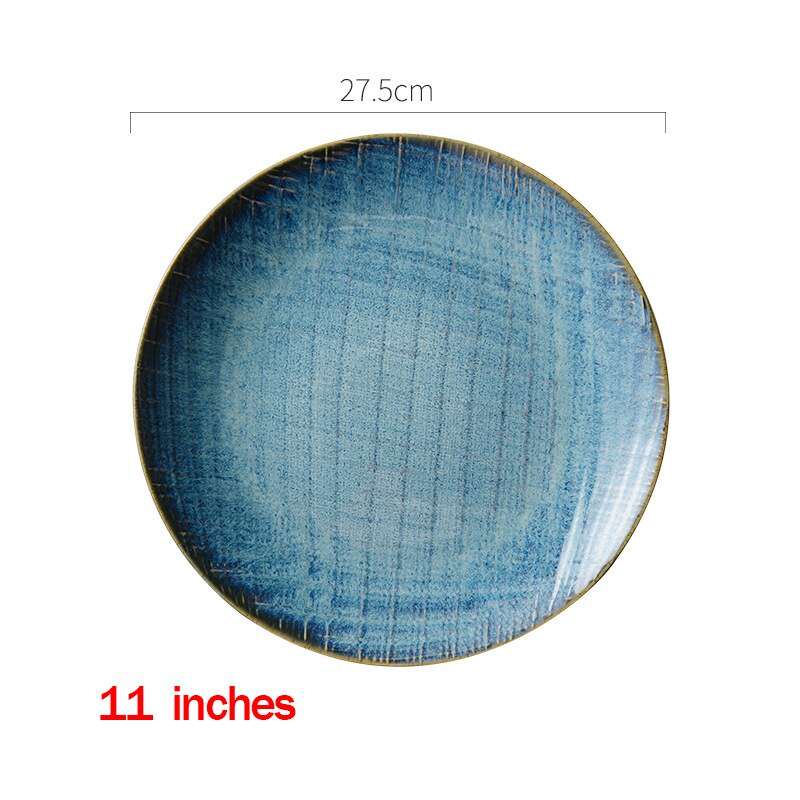 Blue Kiln Change Ceramic Tableware Set of Plates Alien Dishes for Serving Food Plate Table Kitchen Dining Bar Home Garden: 11 inch plate