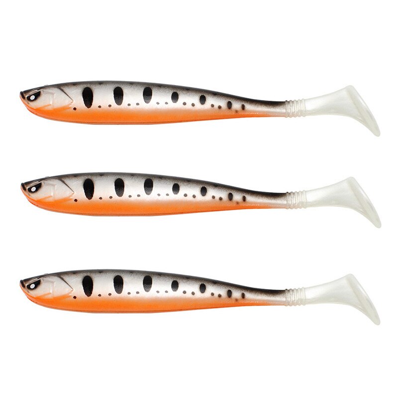 3 kpl 10g 13cm viehettä pehmeä syötti jigi vaapu shad swimbaits keinotekoinen silikoni syötti jigipää kalastus kumikala viehe: 4