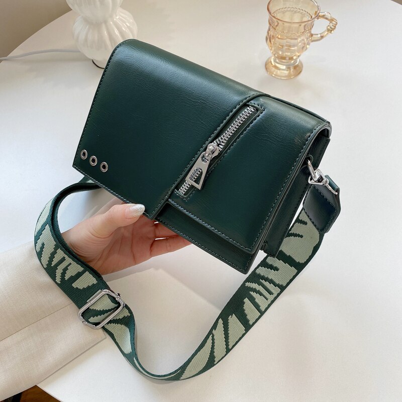 Niche Alle-Match Ins Packet Vrouwelijke Stijl Mode -Selling Messenger Pakket High-End vierkante Tas Schoudertas: Dark green