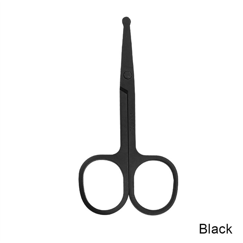 Nose Hair Scissors Mini Stainless Steel Round Head Beauty Trimmer Nose Hair Trimmer Portable Ergonomics Nose Hair Cutter: 03