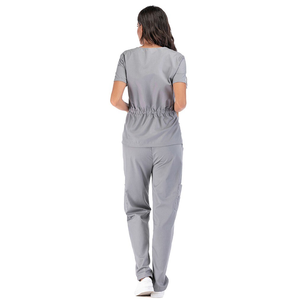 neue heiße Männer & Frauen krankenschwester uniform Kurzarm V-ausschnitt Tops + Hosen Pflege Arbeits Uniform Set Anzug krankenschwester zubehör