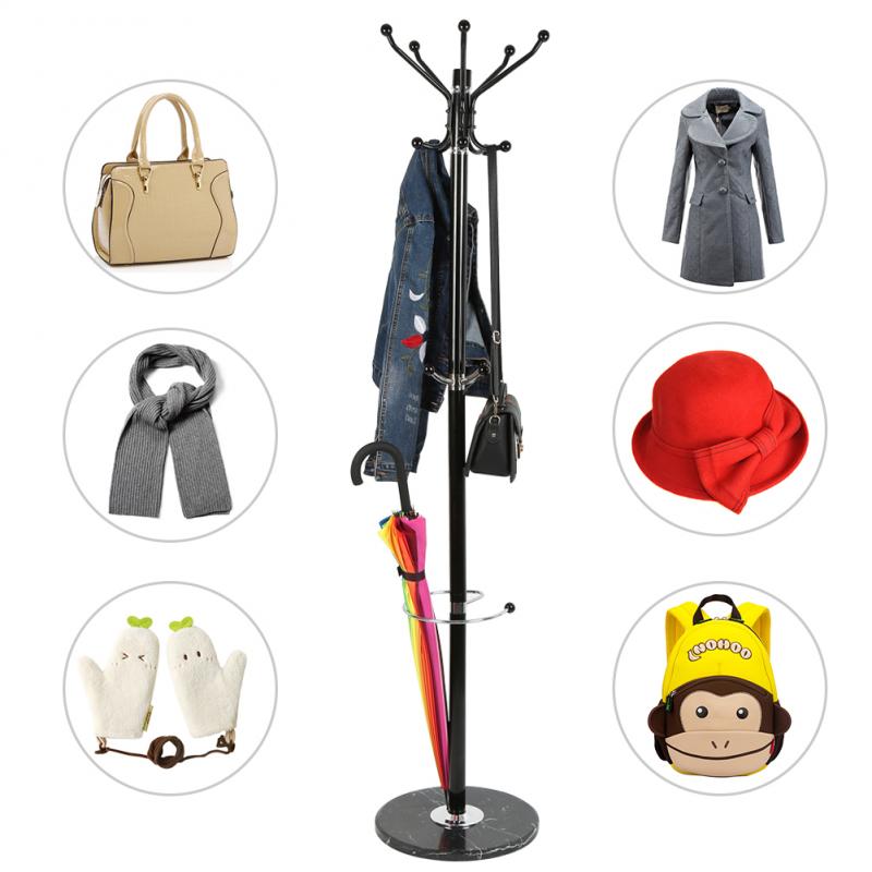 Coat Rack Multifunction Clothes Tree Marble Base Hanger Organizer Hook Stand Purse Handbag Home Bedroom Clothes Storage Rack HWC