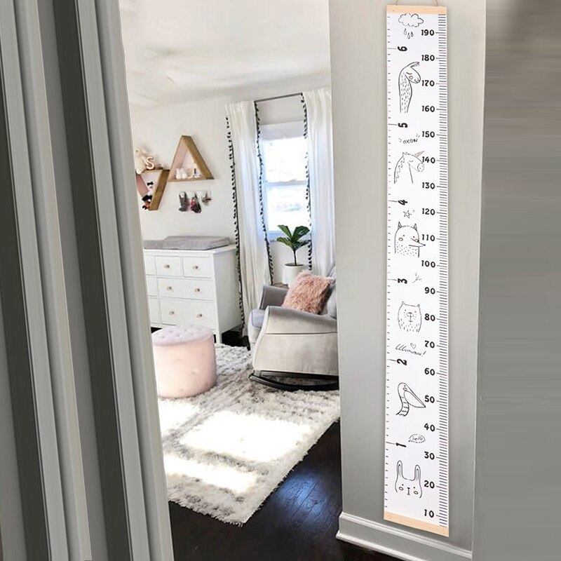 Props Wooden Wall Hanging Baby Height Measure Ruler Wall Sticker Decorative Child Kids Growth Chart for Bedroom Home Decoration