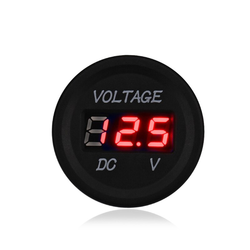 Wodoodporny woltomierz motocyklowy DC 12V 24V cyfrowy woltomierz samochodowy 12v robić motocykla: czerwony