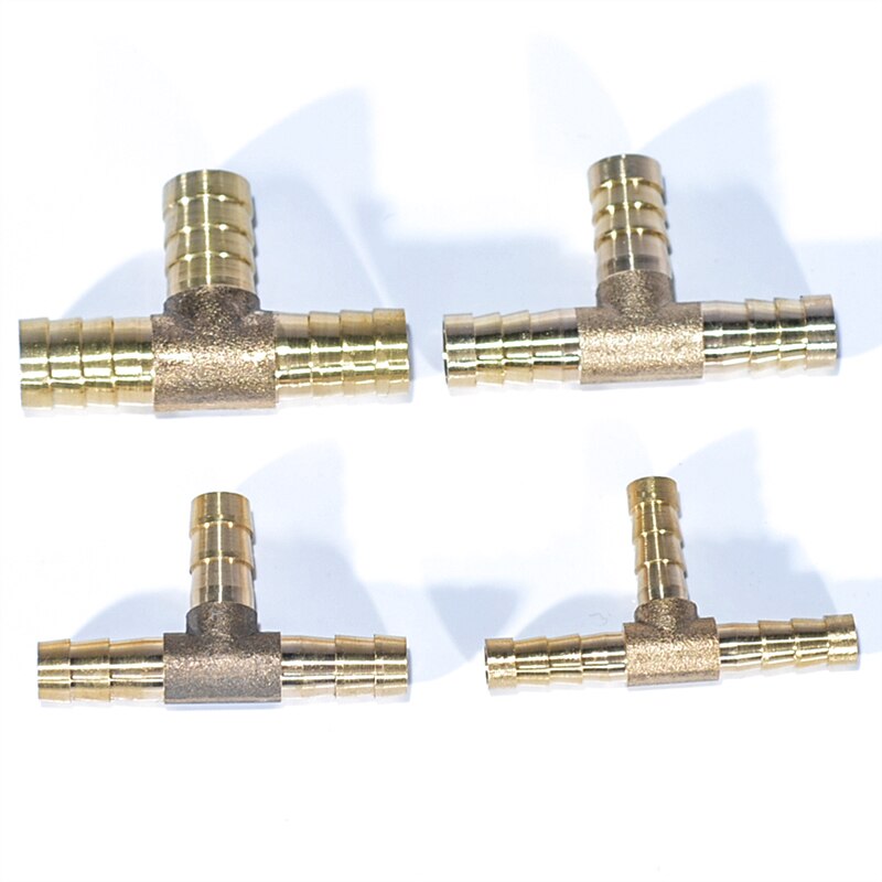 6mm 8mm 10mm 12mm Solid Brass T Piece 3 Way Fuel Hose Joiner Connector For Air Oil Gas Fuel Fuids