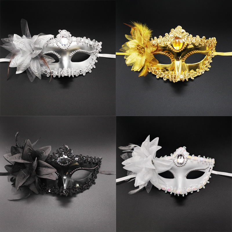 Tanz Party Diamant venezia nische Maske Feder Blume Hochzeit Karneval Leistung Kostüm sexy Dame Maske Maskerade Weihnachten