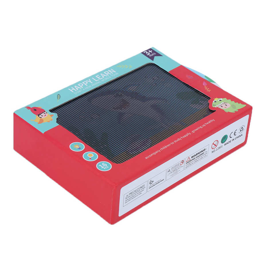 16pcs Flat Dynamic Raster Box Cartoon Animal Early Learning Paper Kindergarten Education Cognitive Toys