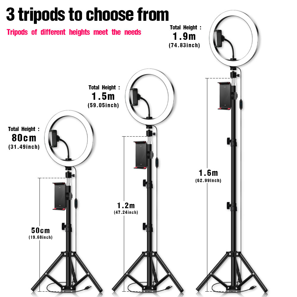 10 Inch Ring Licht Met Statief Stand Telefoon Houder Voor Ipad Fotografie Studio Video Led Ring Lamp 5600K Met usb Plug Voor Make-Up