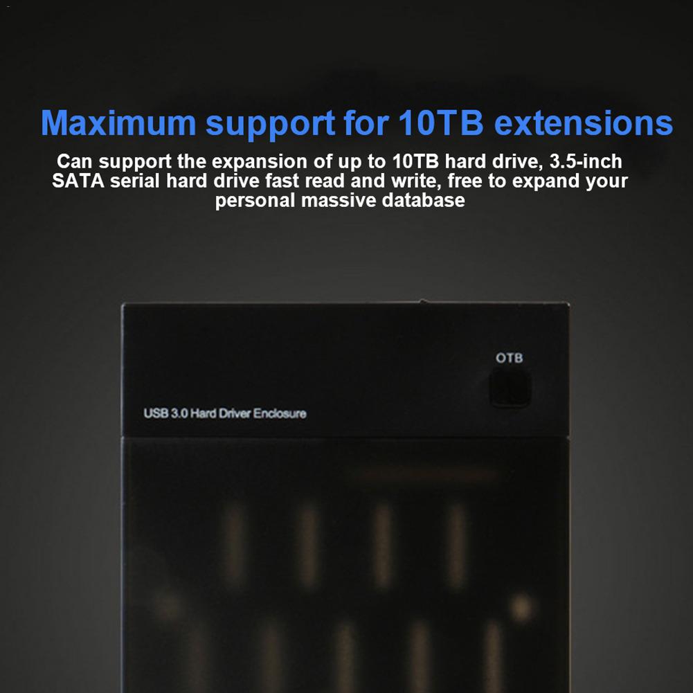 USB 3.0 2,5 zoll/3,5 zoll SATA HDD Gehäbenutzen Externe festplatte Kasten Unterstützung UASP 10TB fahrer OTB eins berühren Sicherung