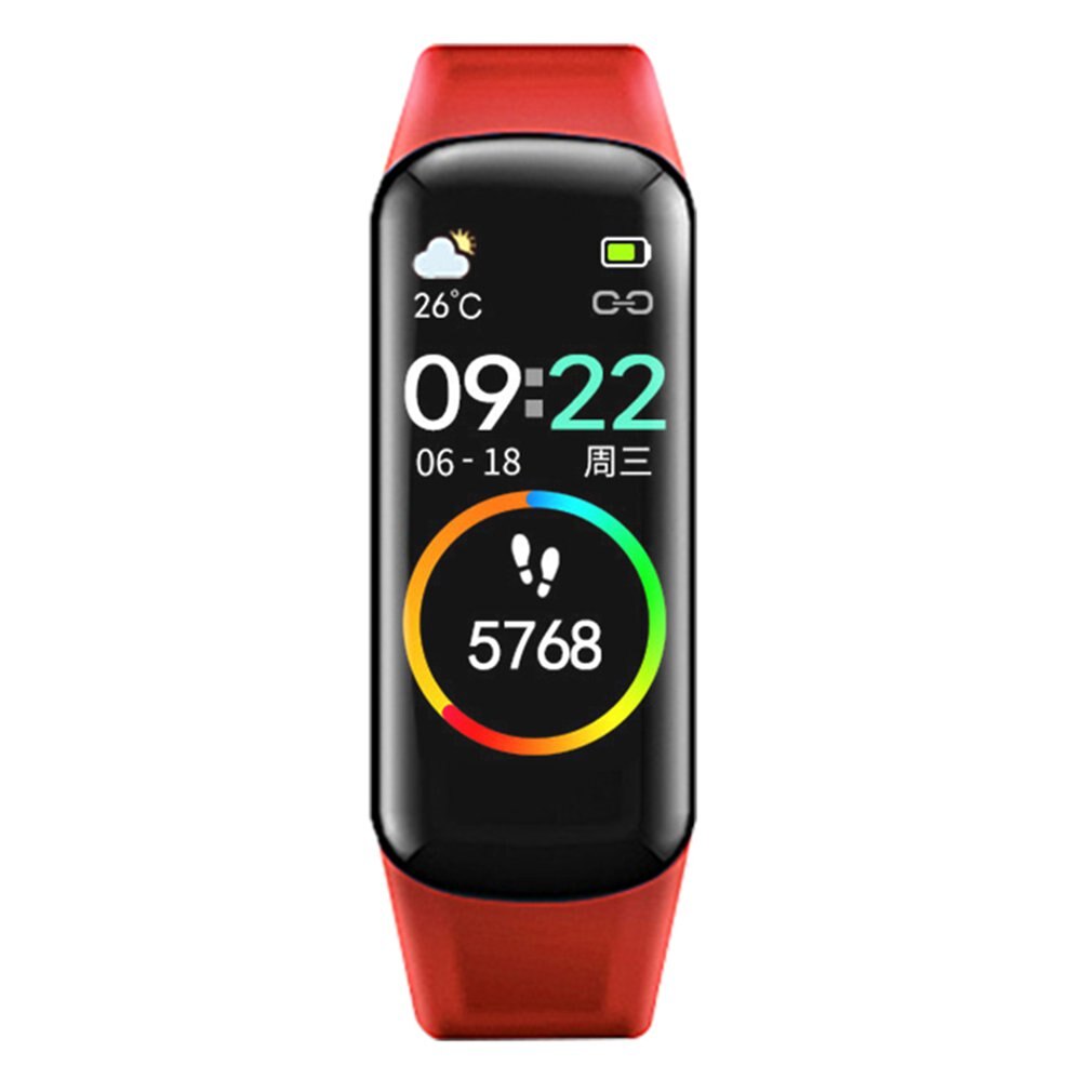 AD58 Waterdicht 0.96 Inch Full Kleurrijke Touch Screen Hartslag Bloed Smart Sport Horloge