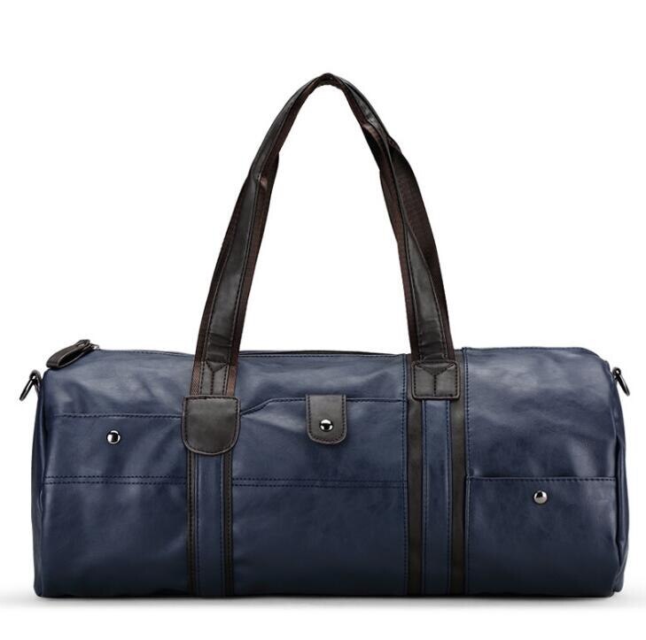 Outdoor sporttassen top pu leer sportschool fitness training schoudertassen heren reistassen crossbody tas heren reistassen: Stijl b