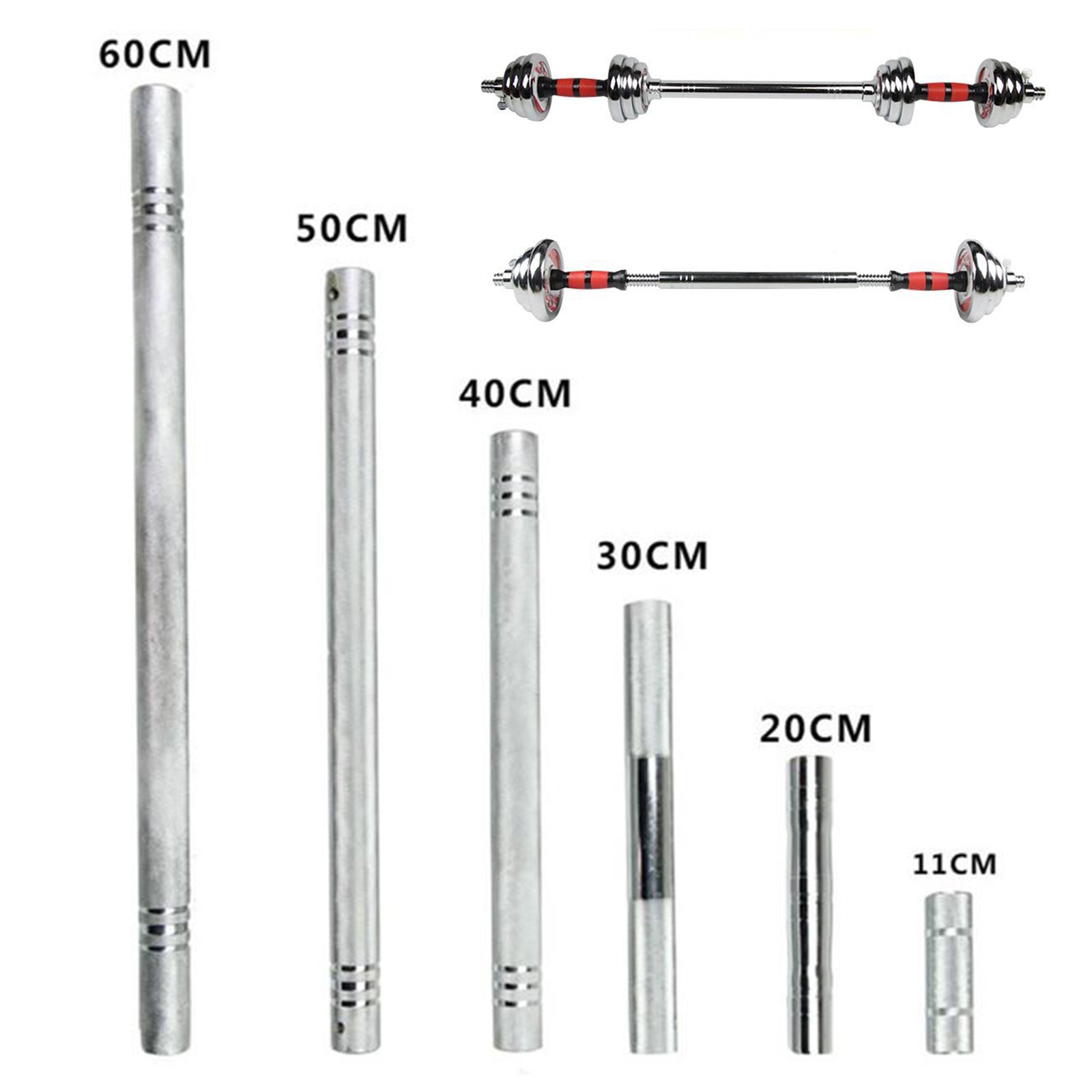 1'' Dumbbell Extension Bar Rod Barbell Weight Bar Extender Pole Coupler