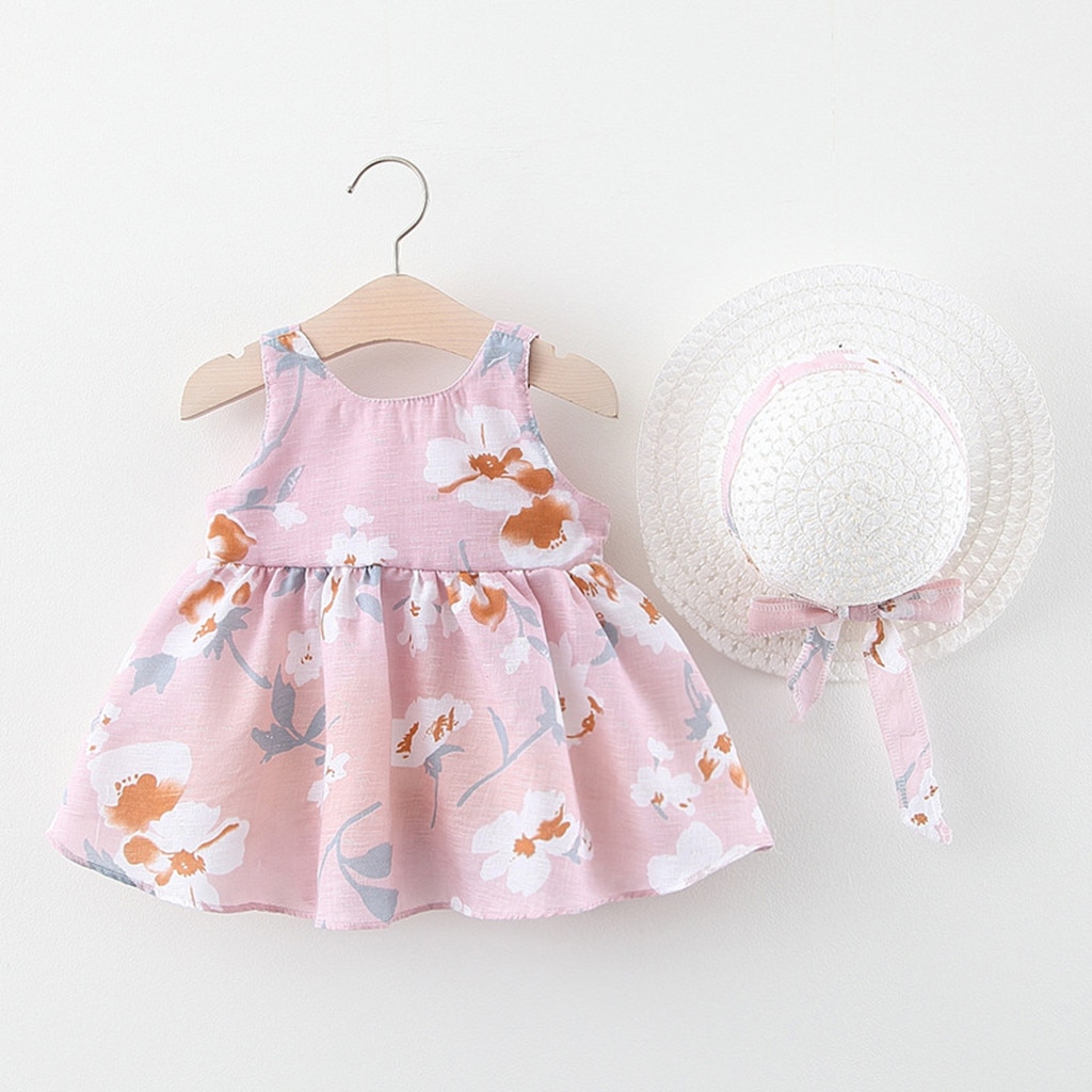 Vestido de princesa con flores para niñas, ropa de verano bebé infante