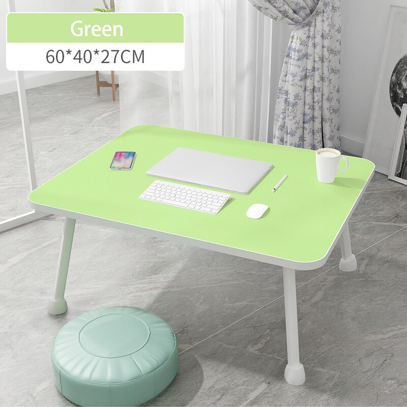 Wooden Portable Folding Adjustable Foldable Laptop Table Multipurpose Sofa Bed Trays Students Dormitory Laptop Table Desk Stand: Green