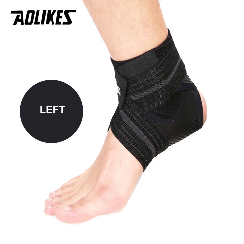 AOLIKES 1PCS Ankle Support Strap Basketball Football Adjustable Ankle Sleeve Protection Ankle Brace Sport Safety: B--Left Foot / M