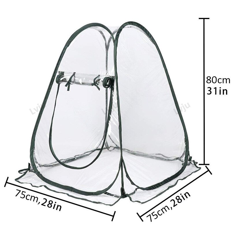 Lvju-Mini invernadero transparente de plástico para plantas de semillero, invernadero pequeño para invernadero, 75x75x80cm