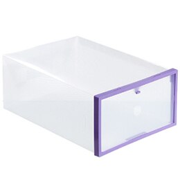 Verdickt kristall transparente farbe schuh Kasten PP kunststoff DIY klapp schublade schuh lagerung Kasten haushalt schutt lagerung A11342: Violett