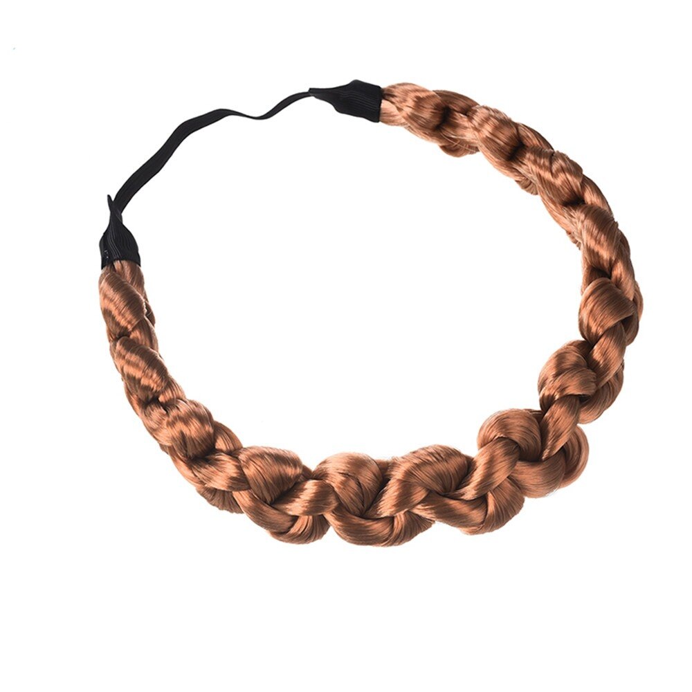 Syntetisk paryk twist hårbånd fletninger hårtilbehør kvinder boheme fletning elastisk pandebånd stretch bandana