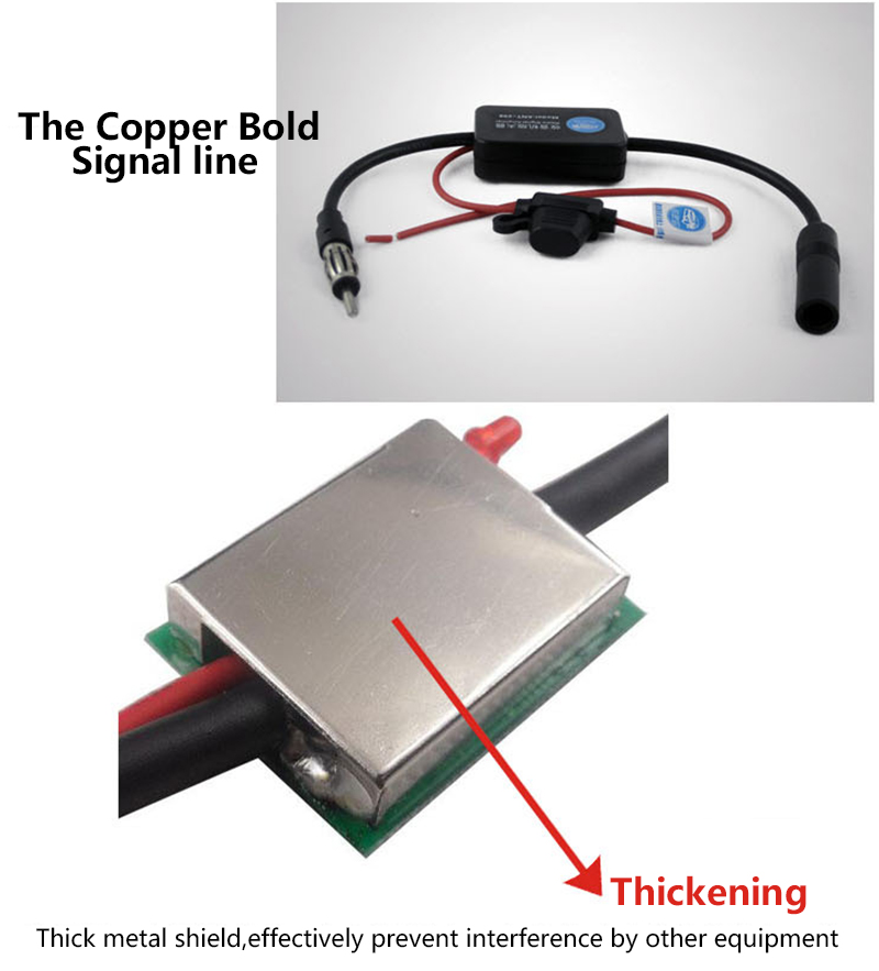 Car Radio/Car DVD GPS Player Antenna Signal Amp Amplifier Booster Radio Fits for All cars with Circular interface