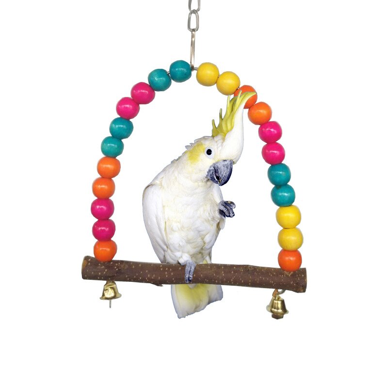 Juguetes para pájaros colorido loro columpio soporte jaula de pájaros Juguetes Para loros 2 tamaños escalera para escalar pájaros loros juguetes 6A082803