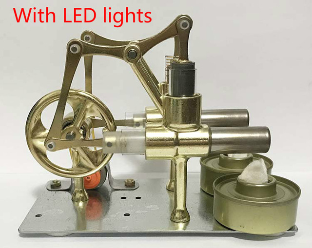 Stirling afbalanceret motor model dampkraft fysik populærvidenskab lille produktion opfindelse eksperiment uddannelse undervisningsværktøj