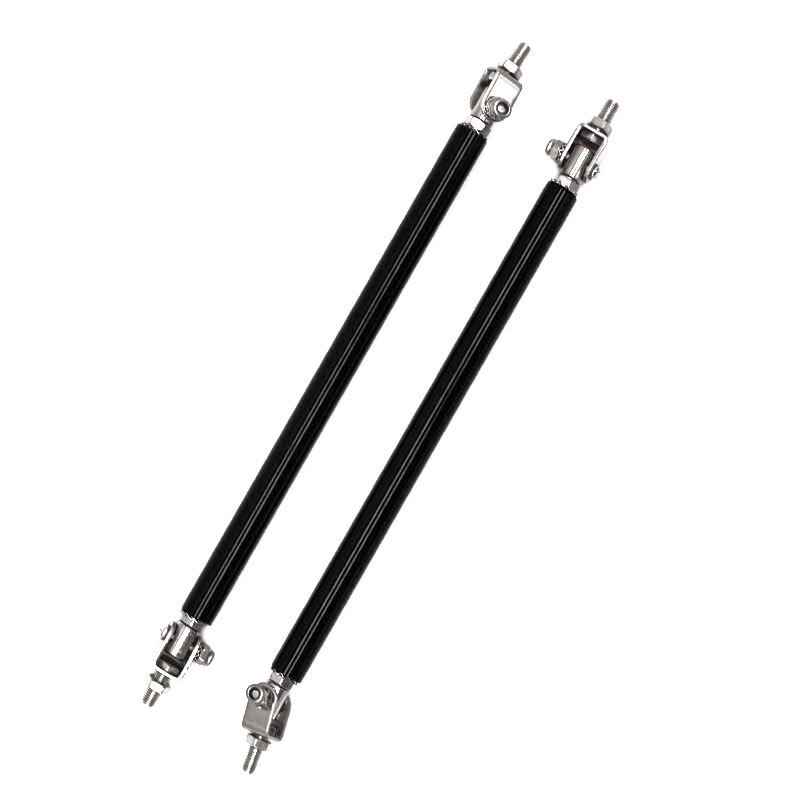 20cm Front Bumper Lip Splitter Rod Strut Tie Bar Support Kit: Black