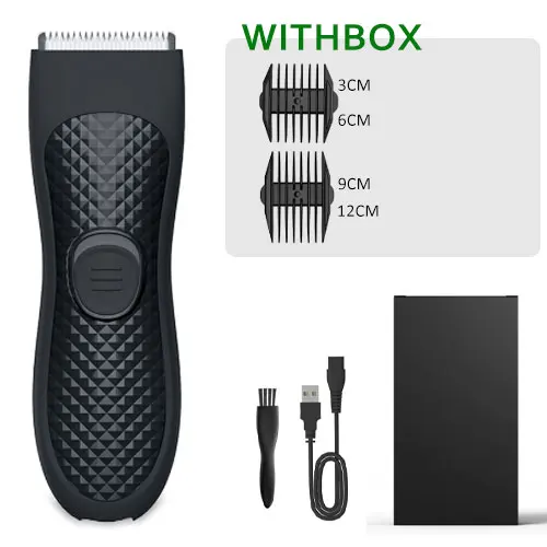 Body Hair Trimmer Heren - Oplaadbare Ball Shaver Groomer - Vervangbare Keramische Meskop - Waterdicht: Blauw