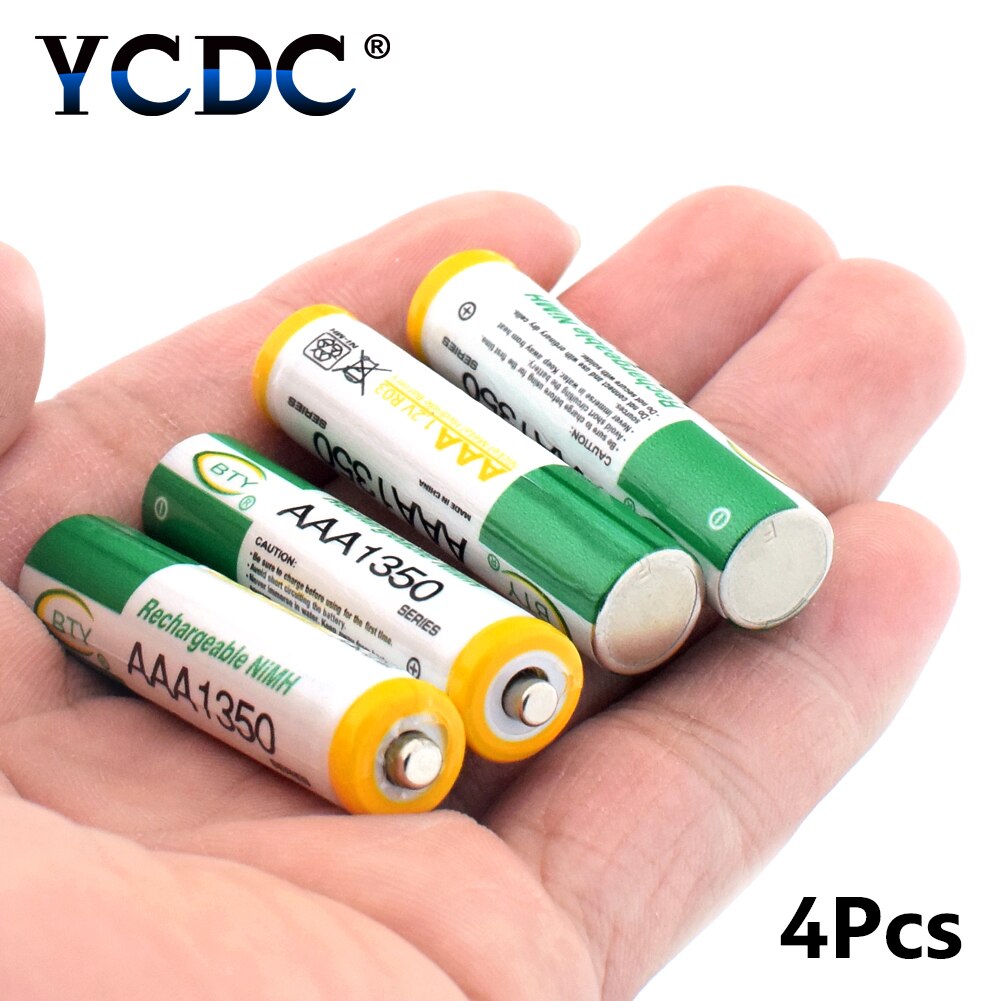 Met Doos 4 Stuks-20Pcs Ni-Mh Oplaadbare Batterijen Aaa 1350Mah Batterij 1.2V 3A Hoge Capaciteit 1350mah Oplaadbare Batterij Aaa: 4pcs