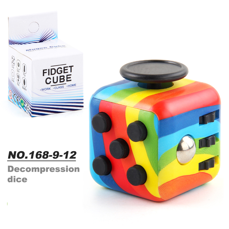 Dekompression Sieb Würfel Anti Stress Magie Finger Würfel Sensorischen Spielzeug Für Kinder Erwachsene Einfache Dimmer Autismus Stress Relief Spielzeug: Rainbow