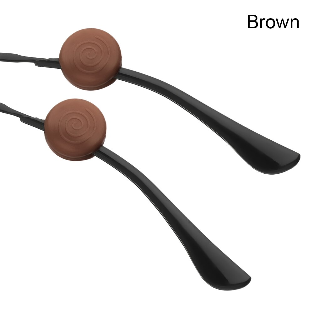 Soporte antideslizante de silicona para gafas, gancho para la oreja, deportes, topes de punta de Temple, agarre de Punta Ho, 1 par: Brown