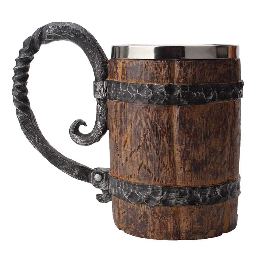 Nachahmung Holz Bier Becher Edelstahl Tasse für Bier Gläser Wein/Milch/
