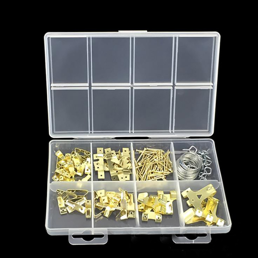 200/177Pcs Photo Picture Frame Hardware Hanging Kit Set, Assortment Wall Mounting Hanging Kit with Sheep Eyes Wire Hooks Nails