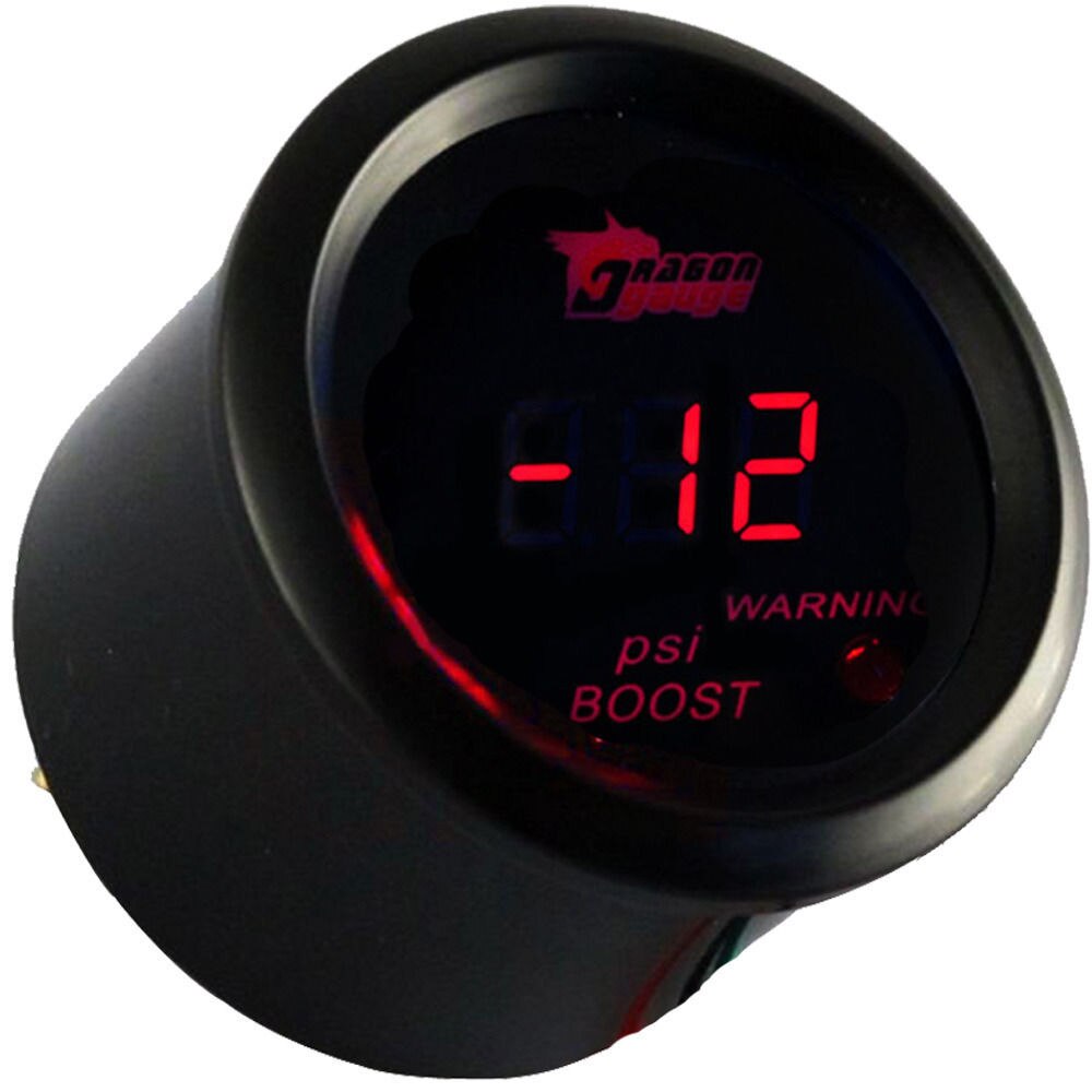 EE. UU. Soporte para coche, accesorios universales de 2 &quot;, 52mm, reloj Digital de carcasa negra, LED rojo, PSI, Turbo Boost, manómetro