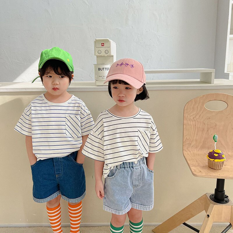 HAYANA-pantalones cortos de mezclilla para niños, pantalón informal, sencillo, verano, 2022