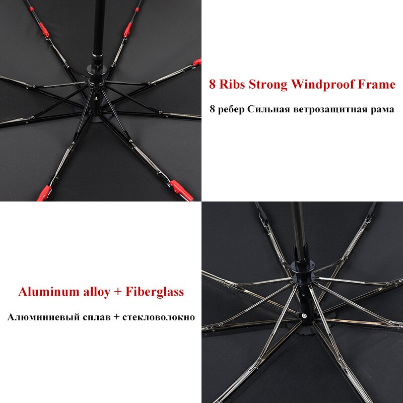 RST classique style anglais parapluie hommes automatique fort résistant au vent 3 fois parapluie pluie femmes affaires mâle Parasol
