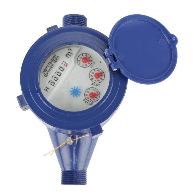 Water Meter 15mm 4.33" Cold Water meter Garden Home Plastic Cold Water Meter Single Water Flow Wet Table Measuring Tool