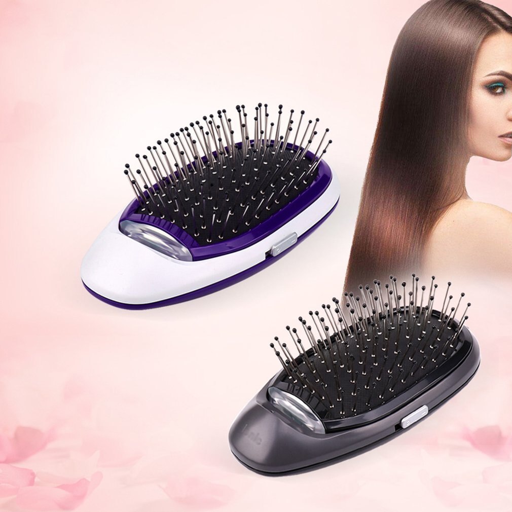 Peine alisador de cabello de iones negativos portátil, antiestático, cepillo eléctrico iónico, peine de peluquería