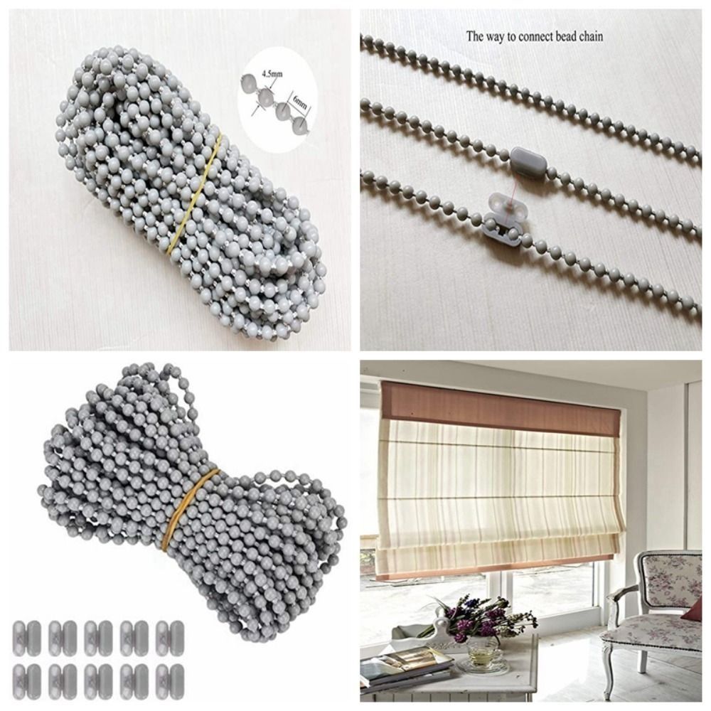 10 Meters Roller Blinds Pull Cord Durable With 10pcs Connectors Roller Blind Bead Stylish Curtain Chain Cord Home